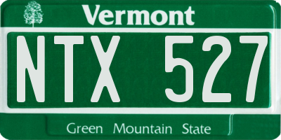 VT license plate NTX527