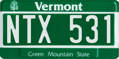 VT license plate NTX531