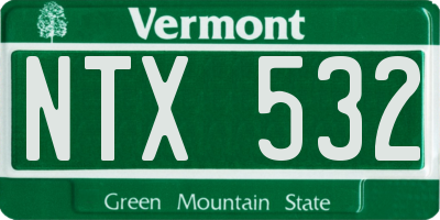 VT license plate NTX532