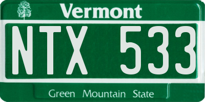 VT license plate NTX533
