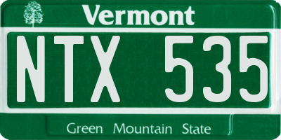 VT license plate NTX535