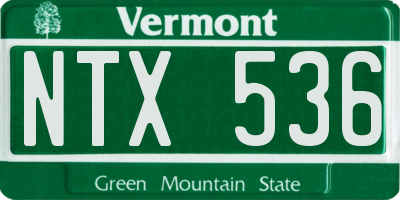 VT license plate NTX536