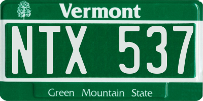 VT license plate NTX537