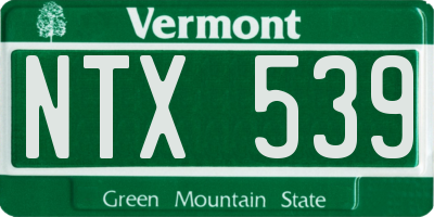 VT license plate NTX539