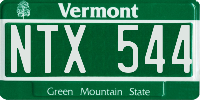 VT license plate NTX544