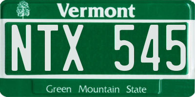VT license plate NTX545