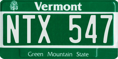 VT license plate NTX547