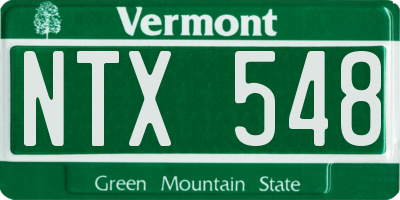 VT license plate NTX548