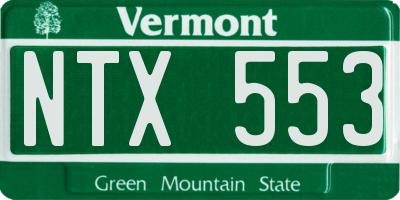 VT license plate NTX553