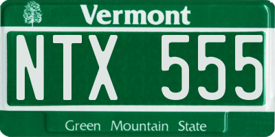 VT license plate NTX555