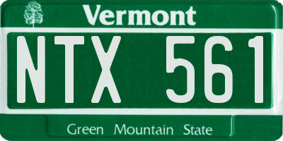 VT license plate NTX561