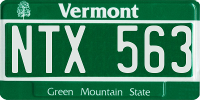 VT license plate NTX563