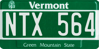 VT license plate NTX564
