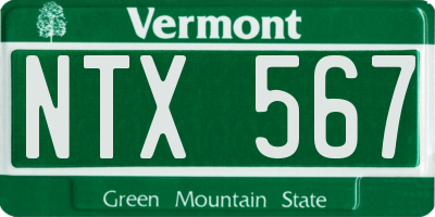 VT license plate NTX567