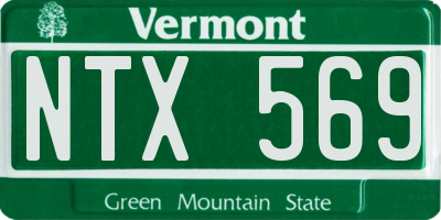VT license plate NTX569