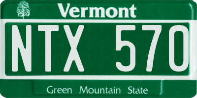VT license plate NTX570