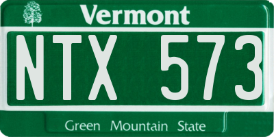 VT license plate NTX573