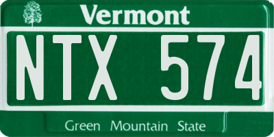 VT license plate NTX574