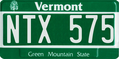VT license plate NTX575