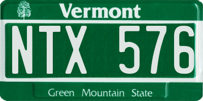 VT license plate NTX576