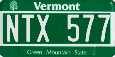 VT license plate NTX577