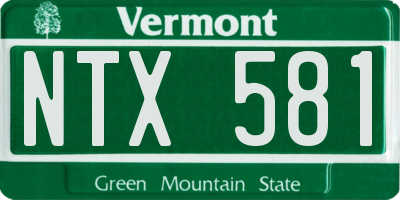 VT license plate NTX581