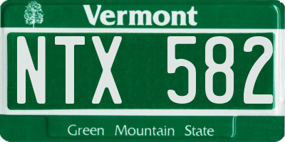 VT license plate NTX582