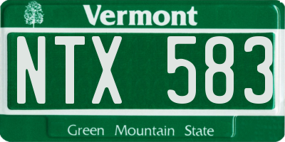 VT license plate NTX583