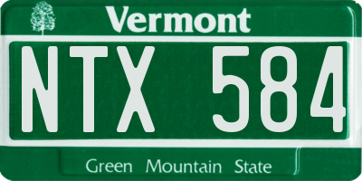 VT license plate NTX584