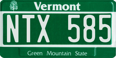 VT license plate NTX585