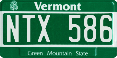 VT license plate NTX586