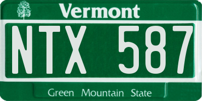 VT license plate NTX587