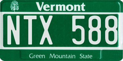 VT license plate NTX588