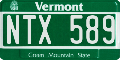 VT license plate NTX589