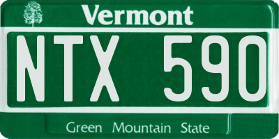 VT license plate NTX590