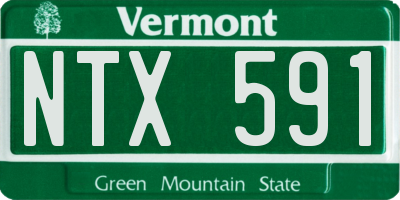 VT license plate NTX591
