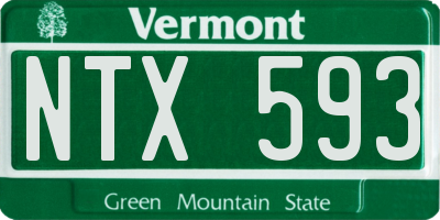 VT license plate NTX593