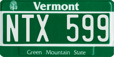 VT license plate NTX599