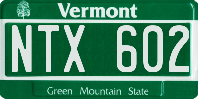 VT license plate NTX602