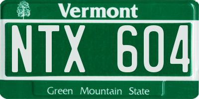 VT license plate NTX604