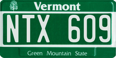 VT license plate NTX609