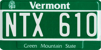 VT license plate NTX610