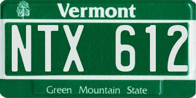 VT license plate NTX612
