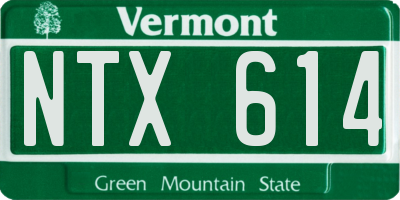 VT license plate NTX614