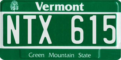 VT license plate NTX615