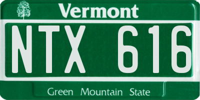 VT license plate NTX616