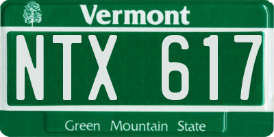 VT license plate NTX617