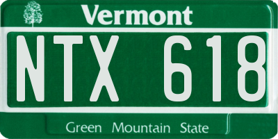 VT license plate NTX618