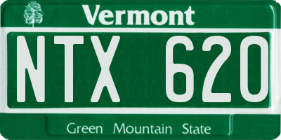 VT license plate NTX620