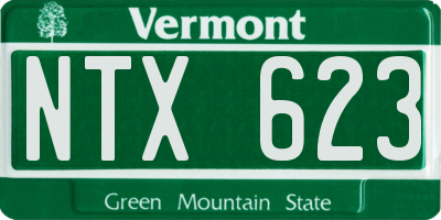 VT license plate NTX623